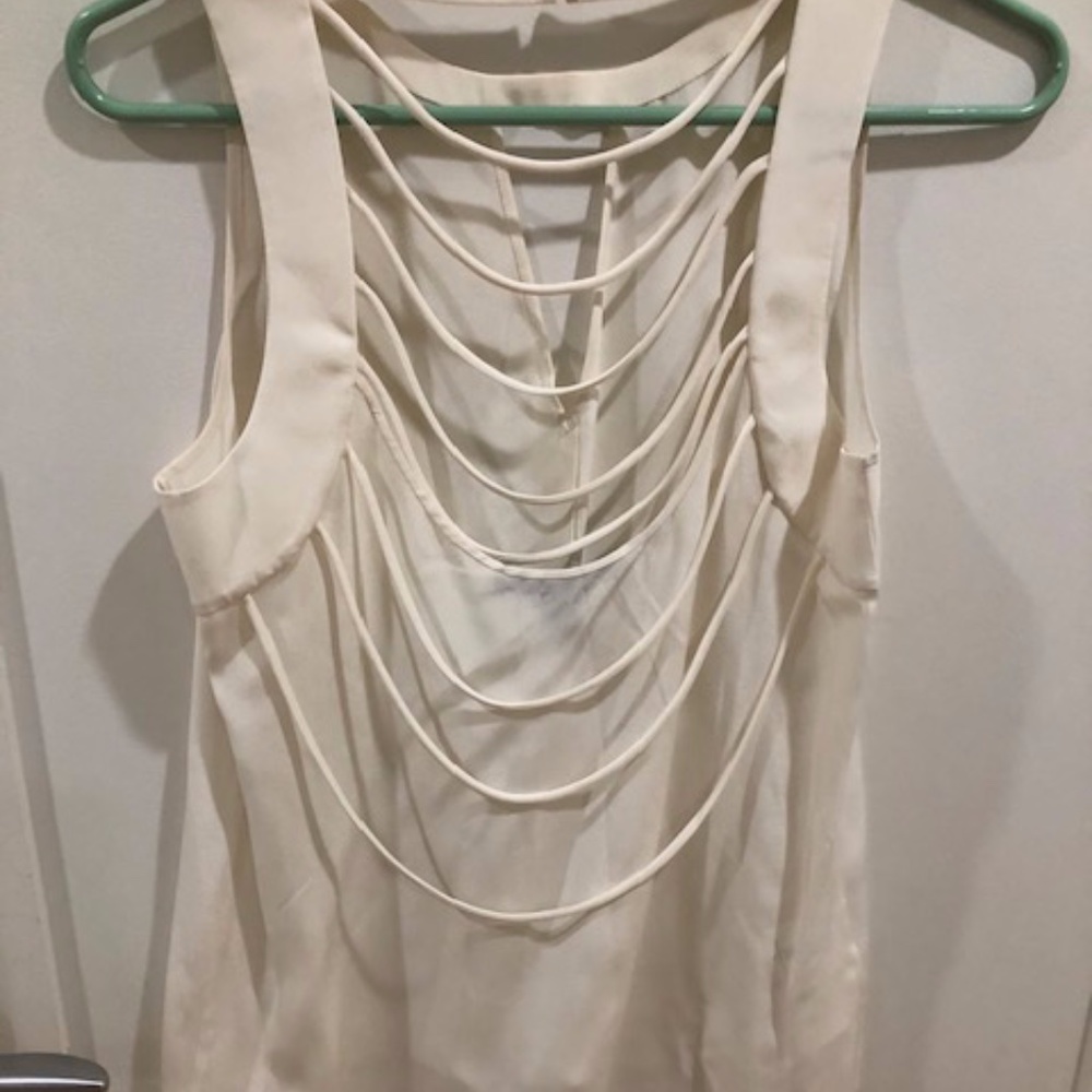 BCBG Silk Blouse Top (White)